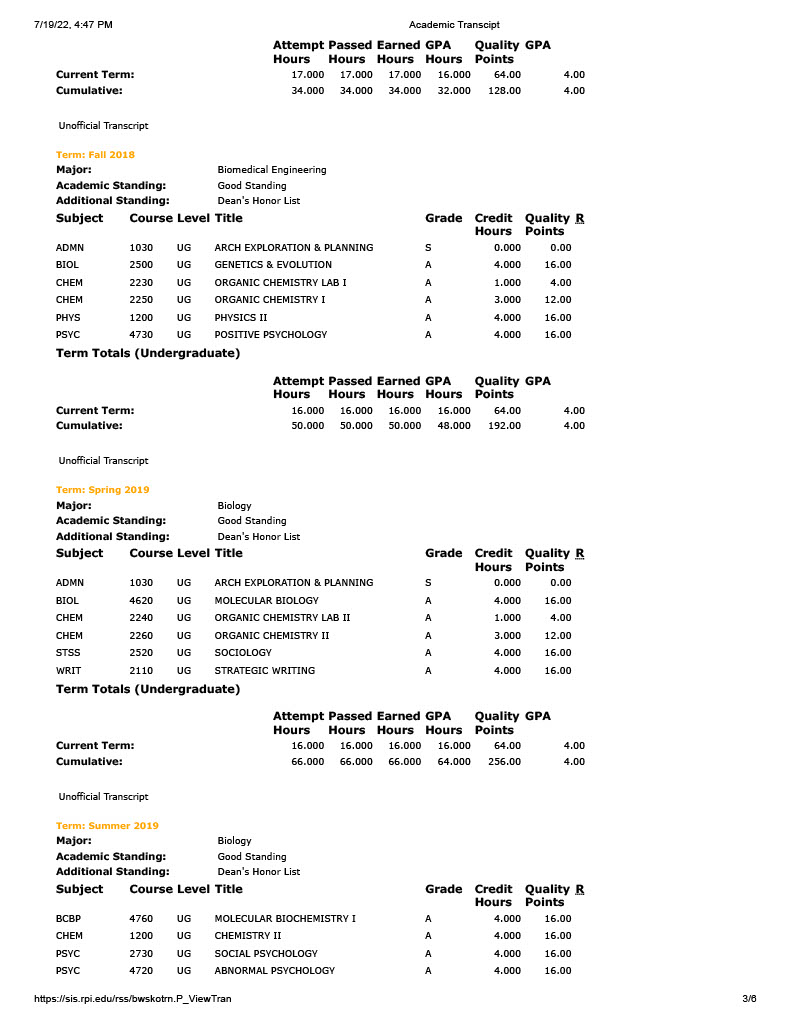 Academic Transcript part 3